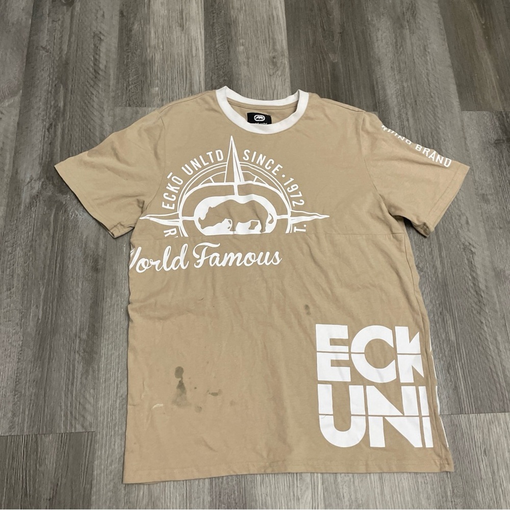 Ecko Unltd. Train of Thought Rhino Graphic T-Shirt Vintage Y2K, Size Medium